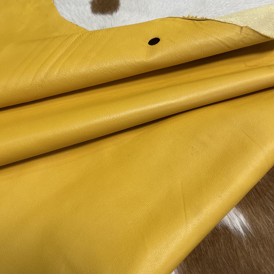 Economy Lamb Nappa Leather Multiple Hides Canary Yellow Avetco Leather